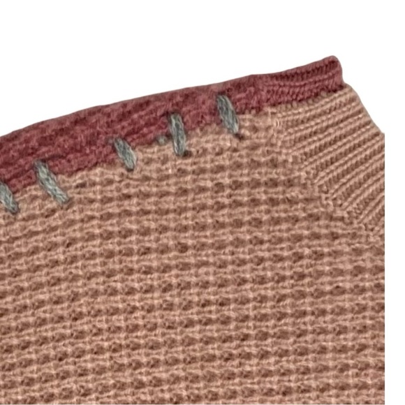 Johnny Was Calme Color Block Waffle Texture Cashmere Sweater - Picture 3 of 10